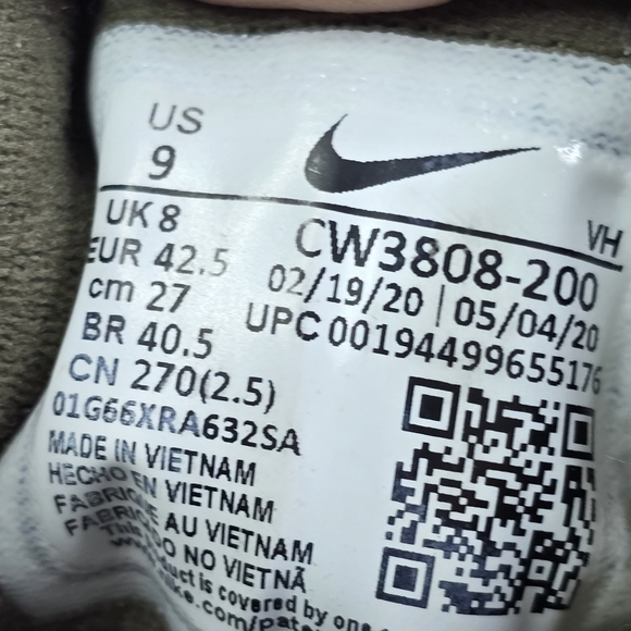 Nike Trail Mens 9 Juniper CW3808-200 Green Lace Up Low Top Running Shoe Sneaker - Picture 9 of 14